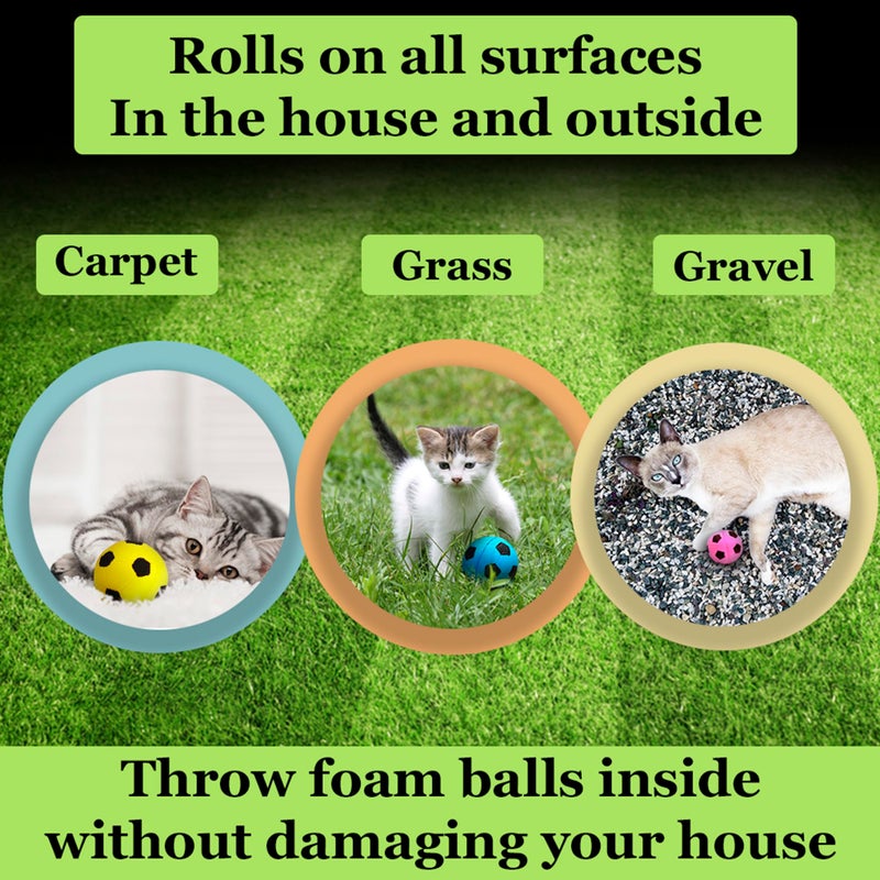 Meric CoCoo 1.5-Inch Soft Foam Cat Soccer Balls, Bouncy & Lightweight, Interactive Indoor Play Toys for Kittens & Cats, Quiet & Durable, Bright Colors, 12-Pack - Image 3